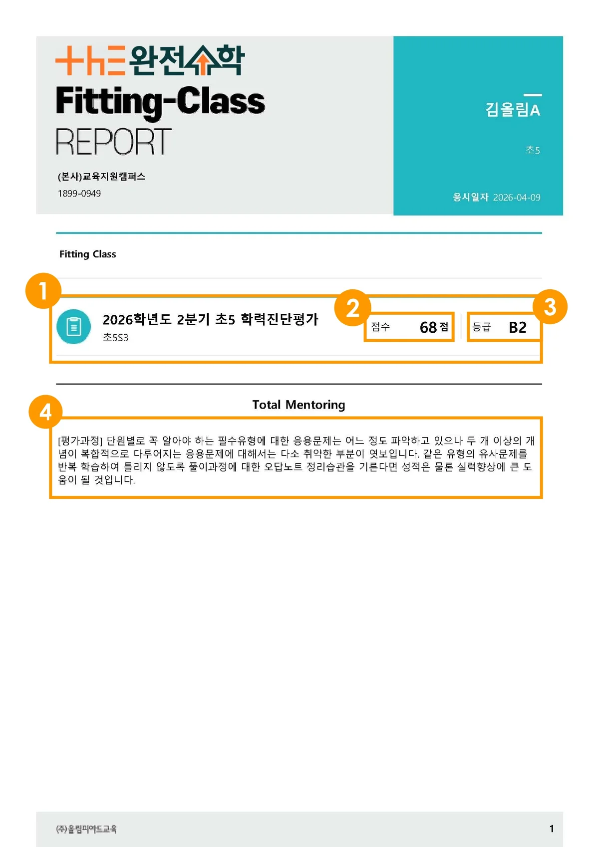 1p · Fitting-class Report